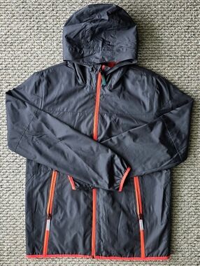 Boy's Gray Hooded Windbreaker Jacket